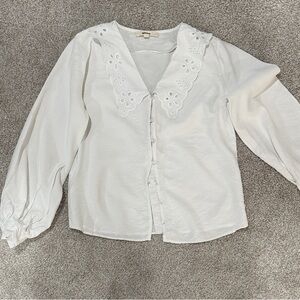 White Embroidered Women's Blouse
